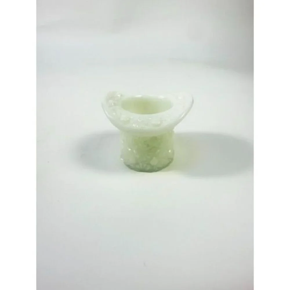 Toothpick Holder Vase Candleholder Fenton Daisy Button Top Hat Opalescent Milk G - Picture 11 of 16